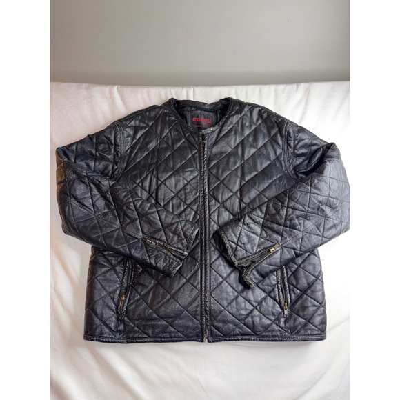 SPRINGWELL Black Quilted Genuine Leather Biker Jacket Men's Size XXL - Picture 1 of 16